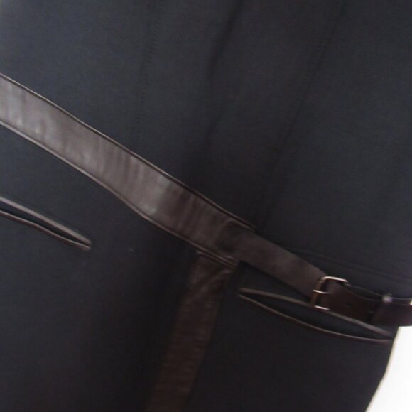 Helmut Lang Dress, Wool Blend, Black , Leather trim. sz. S - Picture 5 of 10